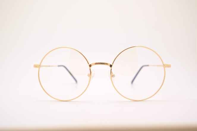 gold framed eyeglasses