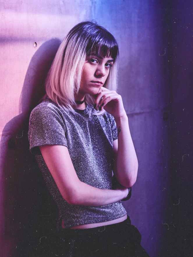 women s purple scoop neck shirt