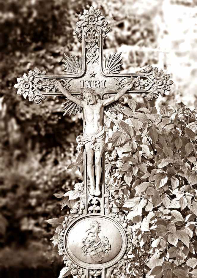 crucifix decor sepia photo